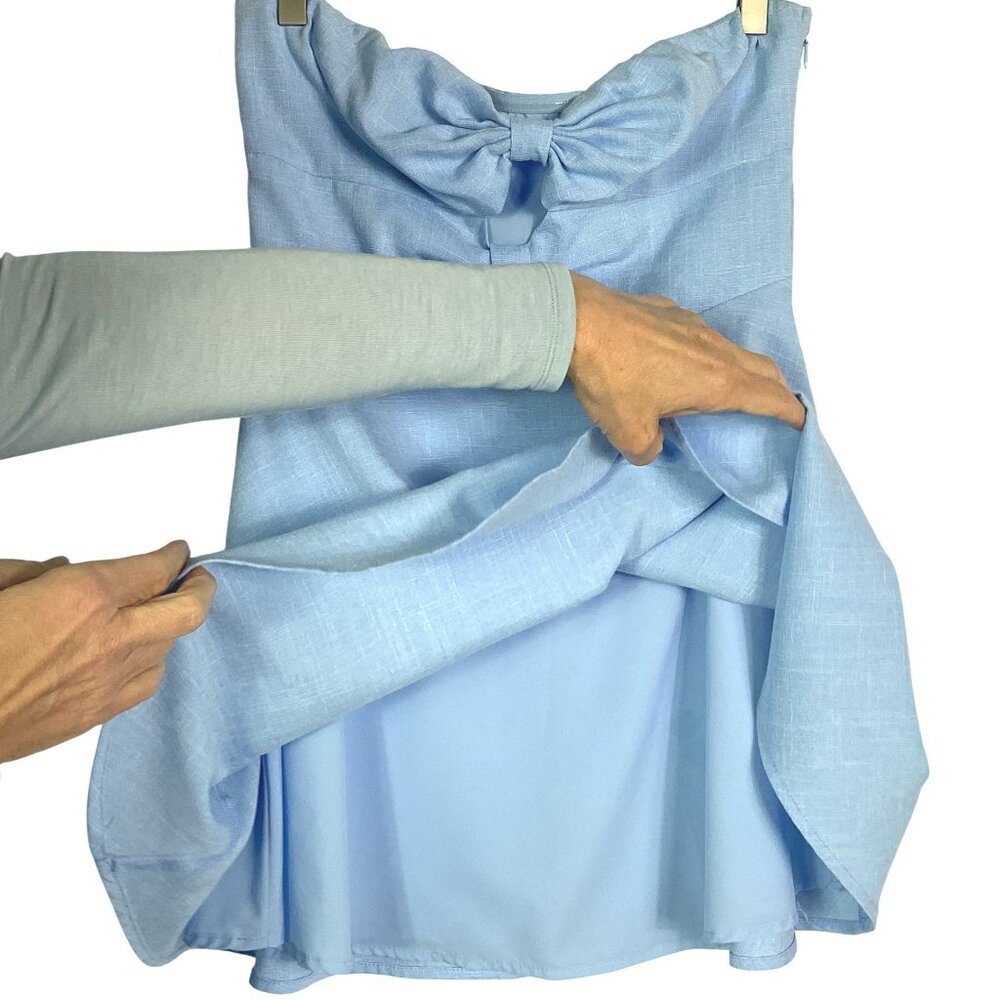 Altar'd State Sofia Strapless Mini Dress, Large, Lined, Poly/Viscose/Spandex - Picture 6 of 12